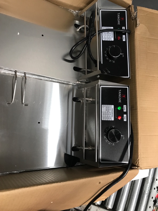 Photo 2 of Commercial Deep Fryer - 3400W Electric Deep Fryers with Baskets 0.6mm Thickened Stainless Steel Countertop Oil Fryer 12.7QT/12L Large Capacity with Temperature Limiter