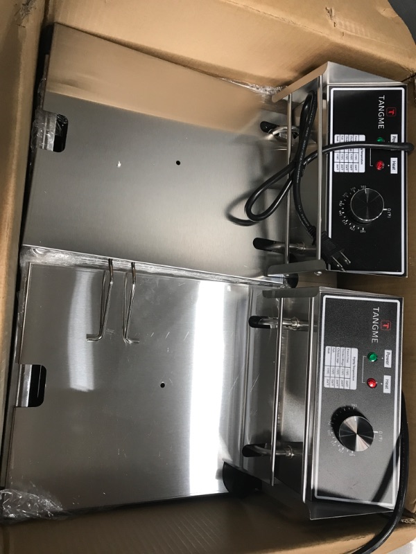 Photo 3 of Commercial Deep Fryer - 3400W Electric Deep Fryers with Baskets 0.6mm Thickened Stainless Steel Countertop Oil Fryer 12.7QT/12L Large Capacity with Temperature Limiter