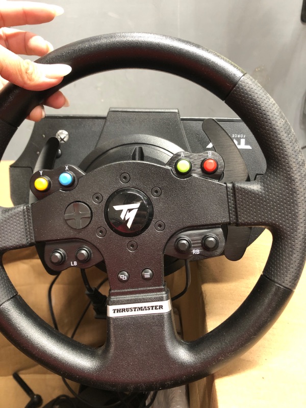 Photo 2 of ***USED AND DIRTY - DOESN'T POWER ON WHEN PLUGGED IN - UNABLE TO TROUBLESHOOT***
Thrustmaster TMX Force Feedback Racing Wheel (Xbox Series X/S,One,PC) Black Thrustmaster TMX Force Feedback Racing Wheel wheel