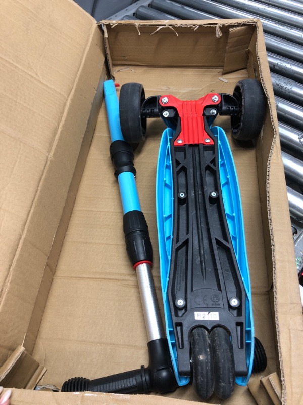 Photo 2 of Allek Kick Scooter B02, Lean 'N Glide Scooter with Extra Wide PU Light-Up Wheels and 4 Adjustable Heights for Children from 3-12yrs (Aqua Blue)