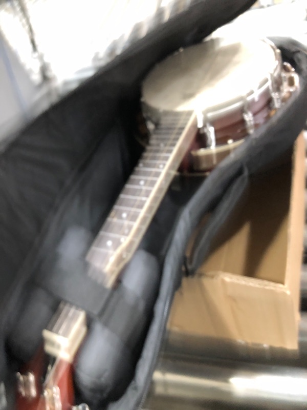 Photo 2 of ***DAMAGED - PART THAT HOLDS STRINGS IS BROKEN - SEE PICTURES***
Vangoa Banjo 5 String Full Size Beginner Banjo Kit Remo Head Mahogany Resonator Banjo Closed Back with Premium Bag for Adults Teens Starters