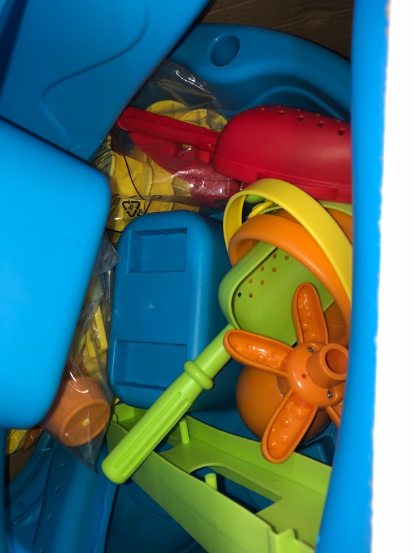 Photo 2 of Kids Water Table with Umbrella, Water Table Toddlers 1-3-5, Sand Table for Toddler 1-3, Kids Toddler Water Table Outside, Outside Outdoor Play Water Table, Sensory Table for Toddlers 4-8(Bright Blue)