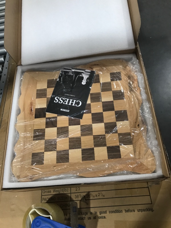 Photo 4 of (READ FULL POST) VAMSLOVE Wooden Chess Board Set Large Unique Chessboard (Playing Area 15 x 15inch) with 3.5" King Chess Pieces Durable Modern Gift for Chess Lover Home Decor