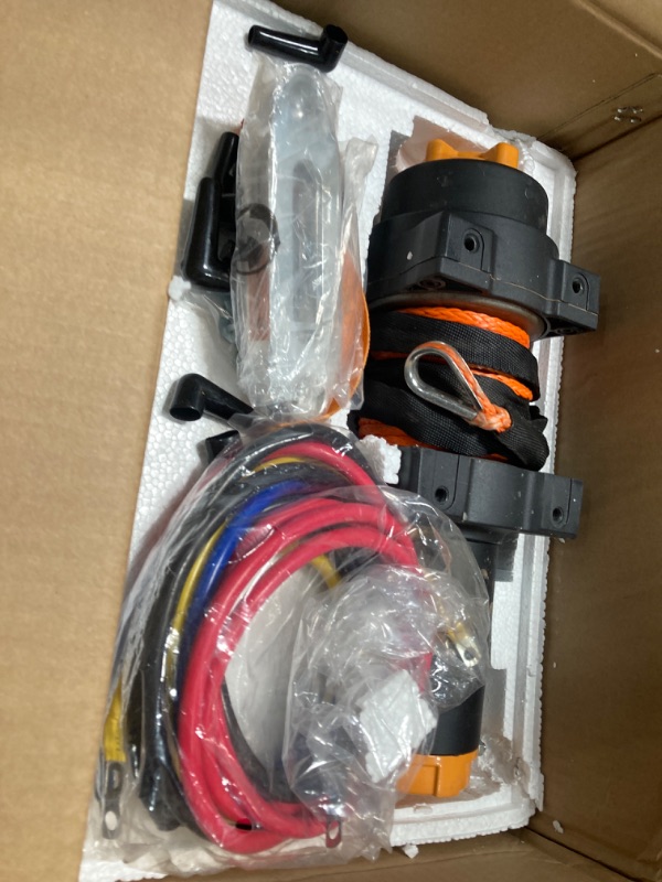 Photo 2 of (Parts only) ORCISH 12V 4500LBS Synthetic Rope Winch Kits for Towing ATV/UTV Off Road Trailer with Wireless Remote Control Mounting Bracket. 4500 Synthetic Rope H