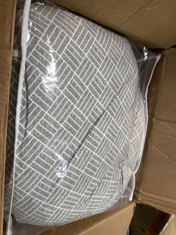 Photo 2 of Boppy Cuddle Pregnancy Pillow with Removable, Breathable Cover | Gray Basket Weave | Plush Contoured Support | Prenatal and Postnatal Positioning