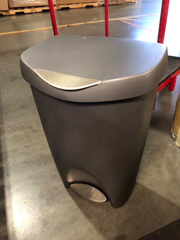 Photo 4 of ***USED - FALLS OVER WHEN PEDAL IS PUSHED DOWN - SEE PICTURES***
Umbra Brim Kitchen 13 Gallon (50L) Trash Can with Lid, Silver