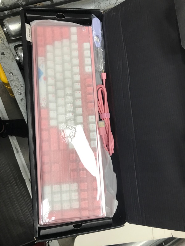 Photo 2 of Akko World Tour Tokyo 108-Key R1 Wired Pink Mechanical Gaming Keyboard, Programmable with OEM Profiled PBT Dye-Sub Keycaps and N-Key Rollover, Mac/Win Compatible (Akko Cream Yellow Switch)