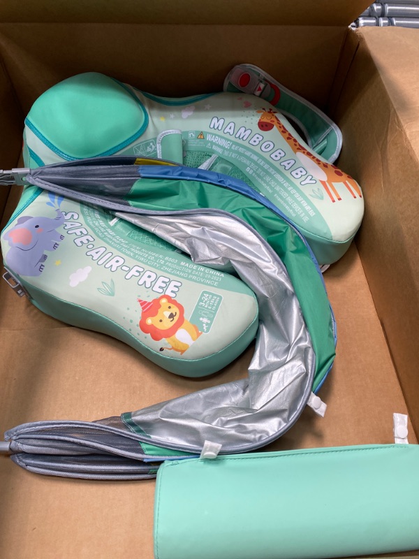 Photo 1 of Mambobaby Float with Canopy Newest Size Improved Non Inflatable Infant Baby Pool Float Smart Mambo Float Swim Trainer Add Tail Baby Swim Float Mambo Baby Float Solid Air Free Water Waist Swimming Ring AC