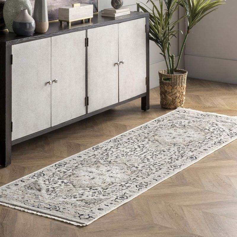 Photo 1 of nuLOOM Oliveira Oriental/Persian 2x8 Runner Rug for Living Room Bedroom Dining Room Entryway Hallway Kitchen, Beige/Ivory

