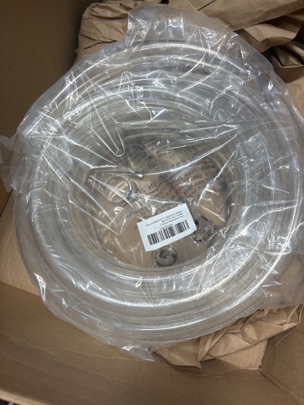 Photo 2 of 1’’ ID × 1-1/4’’ OD - 25 ft Clear Plastic Vinyl Tubing, Flexible PVC Hose Lightweight Non-Toxic vinyl Tube for Transfer Water Air Oil 25 feet 1''