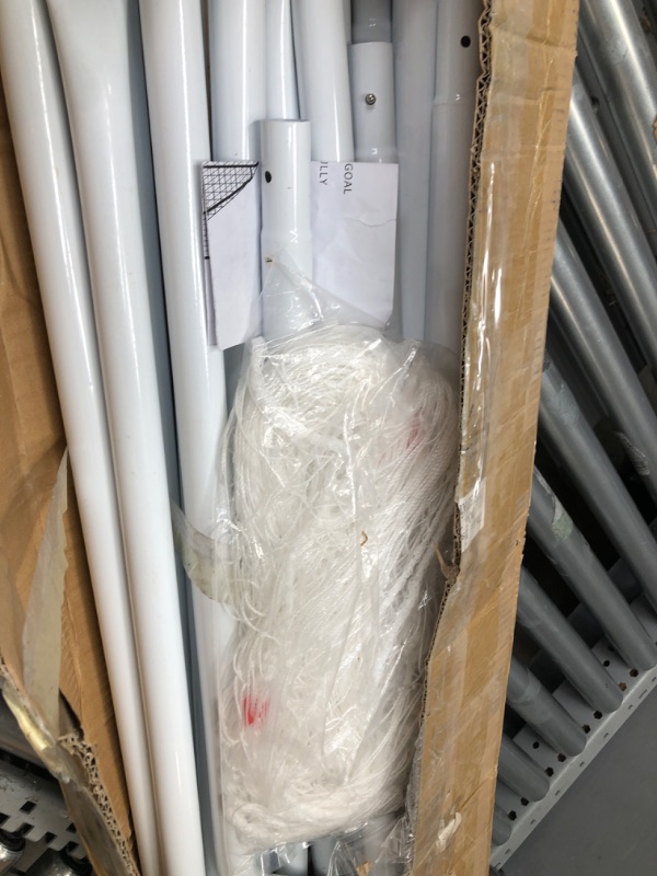 Photo 1 of Jexine Backyard Soccer Goal Portable Soccer Net and Steel Frame Weatherproof Soccer Goals Practice Training Goals with 7 Ground Stakes for Kids Adults Competition Outdoor