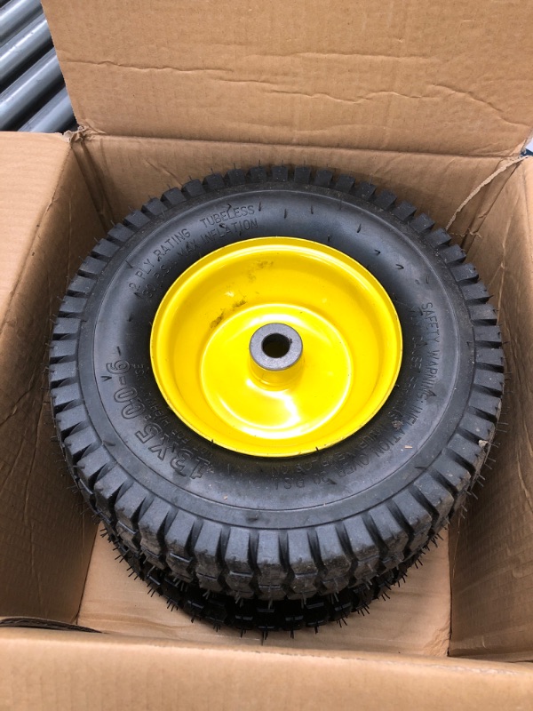 Photo 2 of (Set of 2) 16x6.50-8 Tires & Wheels 4 Ply for Lawn & Garden Mower Turf Tires .75" Bearing. (Because we supply a precision ball bearing the shaft must be clean and straight for them to fit properly)