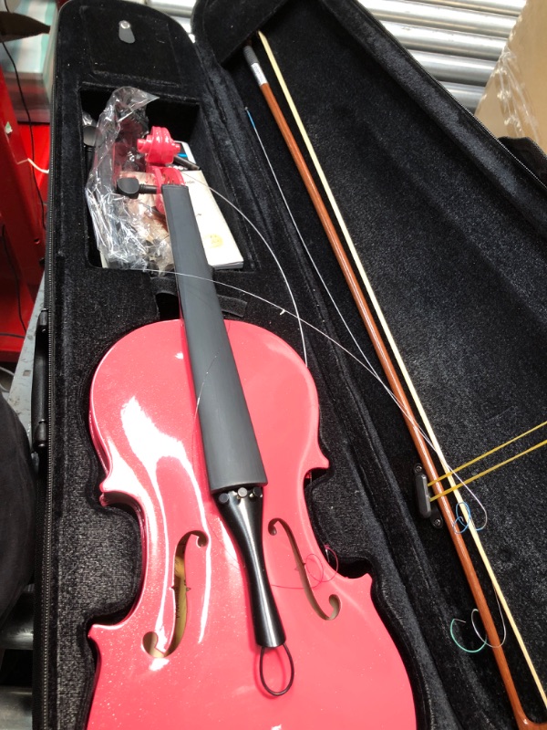 Photo 2 of *** PARTS ONLY ****Vangoa Pink Violin Set, 4/4 Full Size Acoustic Violin Fiddle for Beginners Adults Violin Starter Kit with Hard Case, Rosin, Shoulder Rest, Violin Bow, Extra Strings