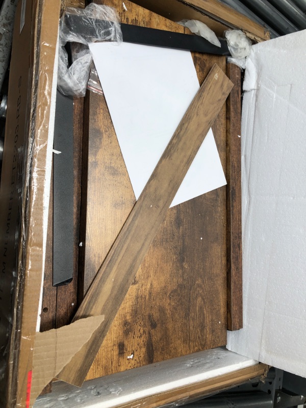 Photo 1 of ChooChoo Farmhouse End Table for Small Spaces, Narrow Side End Table with Storage Shelf, Rustic A-Design Nightstand Sofa Table for Living Room, Bedroom (Rustic Brown) 2 Pack Rustic Brown 2 Pack