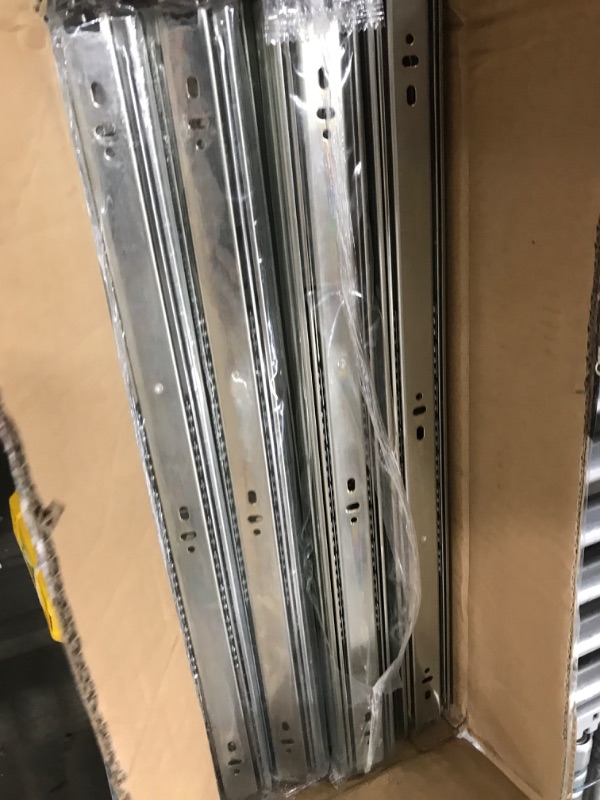 Photo 2 of 10 Pairs of 20 Inch Hardware 3-Section Full Extension Ball Bearing Side Mount Drawer Slides,100 LB Capacity Drawer Slide 20 Inch Zinc Plated