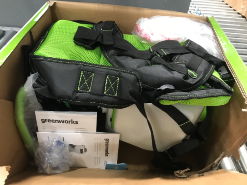 Photo 4 of **READ NOTES**Greenworks 40V Cordless Backpack Sprayer (4 Gallon / 5 Tips / 25 FT Spray) For Weeding, Spraying, and Cleaning, 2.0Ah 