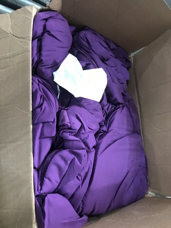 Photo 2 of [STOCK PHOTO] ITEM IS DIFFERENT MATERAL THAN PICTURE**
Sunshine Nicole Distressed Velvet Comforter Set, Distressed Velvet Face and Brushed Solid Microfiber Reverse, with Light Weight Soft Poly Fill, 5 Pieces Purple, King Purple King