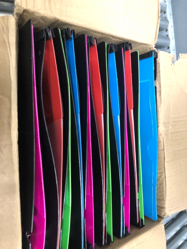 Photo 2 of 1 Inch Telescoping 3 Ring Binder - 12PCS, Flexible Binder with Customizable Front Cover and Clear Catalog Pocket, 1Inch Rings, 200 Sheet Capacity 12PCS Telescoping Binder with Clear Front Pocket Red + Pink + Green + Blue