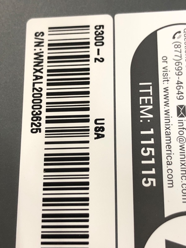 Photo 3 of ***USED - POWERS ON - UNABLE TO TEST FURTHER***
Winix 5300-2 Air Purifier with True HEPA, PlasmaWave and Odor Reducing Carbon Filter,Gray Medium