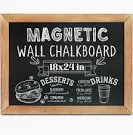 Photo 1 of LotFancy Magnetic Wall Chalkboard, 18” x 24" Framed Chalkboard Sign, Vertical or Horizontal Hanging Blackboard for Kitchen Decor, Bar, Restaurant Menu, Weddings, Office and More 18 x 24 Inch Brown