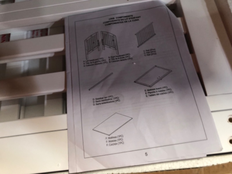 Photo 3 of (NON-REFUNDABLE) Dream On Me 2-In-1 Portable Folding Stationary Side Crib In White, Greenguard Gold Certified, Two Adjustable Mattress Height Positions,Made Of Solid Pinewood, Flat Folding Crib