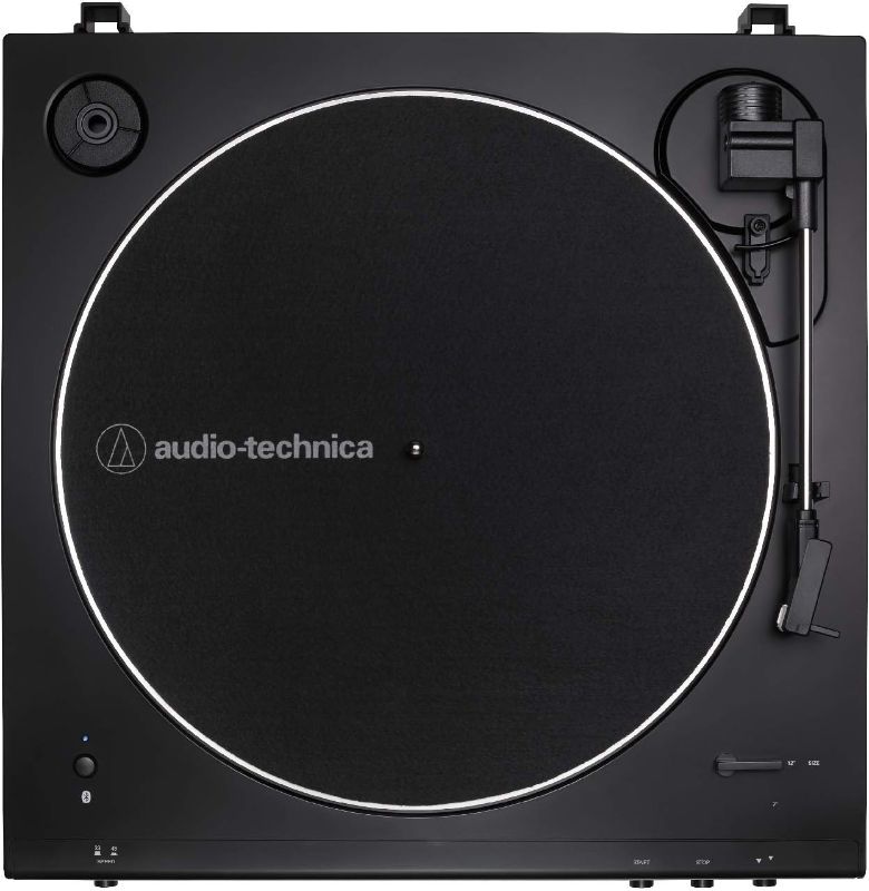 Photo 4 of Audio-Technica AT-LP60XBT-RD Fully Automatic Belt-Drive Stereo Turntable, Red/Black, Bluetooth, Hi-Fi, 2 Speed & AT6013a Dual-Action Anti-Static Record Cleaner Red Wireless Turntable + Record Cleaner