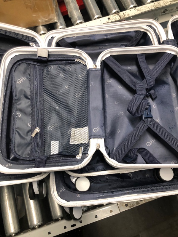 Photo 11 of **MINOR SCUFFING// MISSING KEY/// CODE IS 000**
Coolife Luggage Suitcase 4 Piece Set expandable (only 28”) ABS+PC Spinner suitcase with TSA Lock carry on 20in 24in 28in