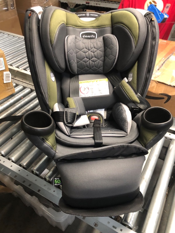 Photo 3 of Evenflo Revolve360 Extend All-in-One Rotational Car Seat with Quick Clean Cover (Rockland Green) Revolve Extend Quick Clean Cover Rockland Green