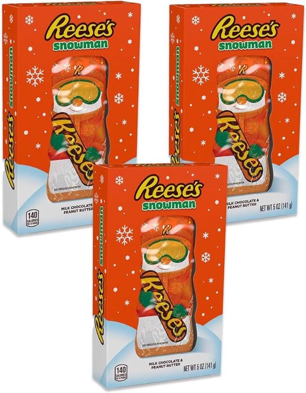 Photo 2 of ***NO RETURNS***Large Snowman Reese's Peanut Butter Cups 3 Pack 