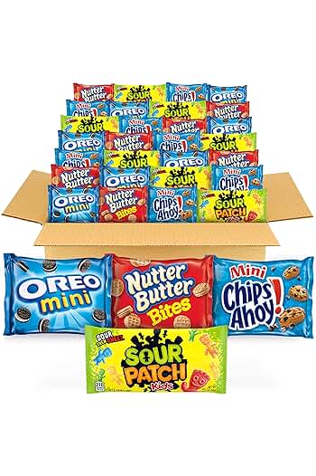 Photo 1 of ***NO RETURNS***OREO Mini Cookies, CHIPS AHOY! Mini Cookies, SOUR PATCH KIDS Candy & Nutter Butter Bites Cookies & Candy Variety Pack, 32 Snack Packs