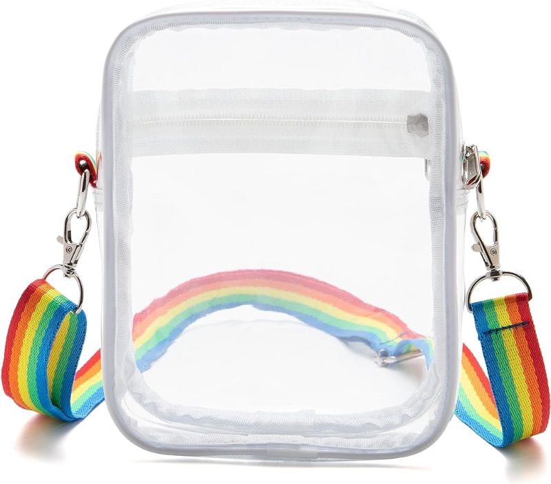 Photo 1 of Clear Trendy Bag with Colorful Straps for Stadium Events