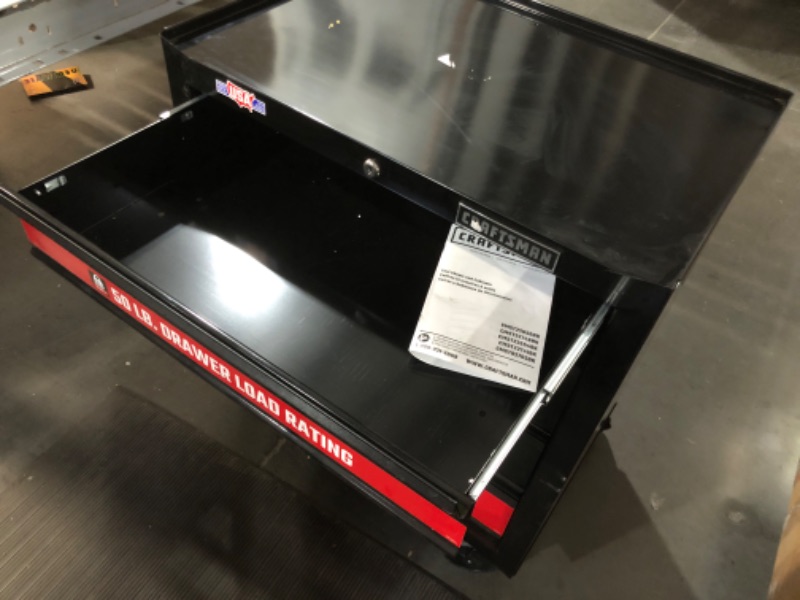 Photo 4 of **MISSING ITEM/SEE COMMENTS** CRAFTSMAN 1000 Series 26.5-in W x 32.5-in H 4-Drawer Steel Rolling Tool Cabinet (Black)