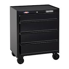 Photo 1 of **MISSING ITEM/SEE COMMENTS** CRAFTSMAN 1000 Series 26.5-in W x 32.5-in H 4-Drawer Steel Rolling Tool Cabinet (Black)