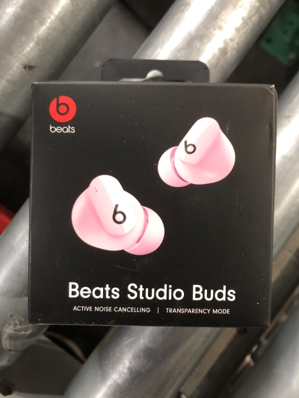 Photo 2 of Beats Studio Buds - True Wireless Noise Cancelling Earbuds - Compatible with Apple & Android, Built-in Microphone, IPX4 Rating, Sweat Resistant Earphones, Class 1 Bluetooth Headphones - Pink Sunset Pink Studio Buds