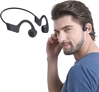 Photo 1 of Bone Conduction Headphones,Premium Open-Ear Wireless Bluetooth Sport Headphones with Microphones, 20Hr Playtime, Waterproof Wireless Earphones for Workout,Gym,Running,Hiking, Cycling (Black-A)