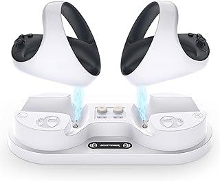 Photo 1 of ECHTPower Charging Station for PS VR2 Sense Controller, Charging Dock Compatible with PS VR2 Controller with LED Indicator, Fast Charger Station with 4 Type-C Magnetic Interface, Type-C Charging Cable White