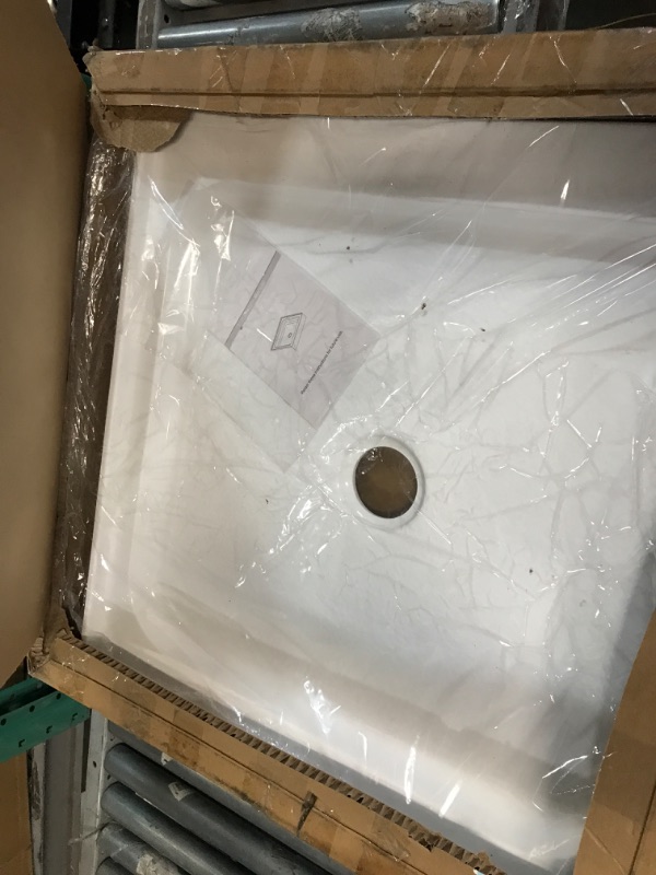 Photo 1 of Fine Fixtures Single Threshold Acrylic Shower Base - Non-Slip Textured Surface Shower Floor Pan 30" x 30" in White 30 x 30