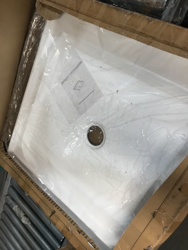 Photo 1 of Fine Fixtures Single Threshold Acrylic Shower Base - Non-Slip Textured Surface Shower Floor Pan 30" x 30" in White 30 x 30