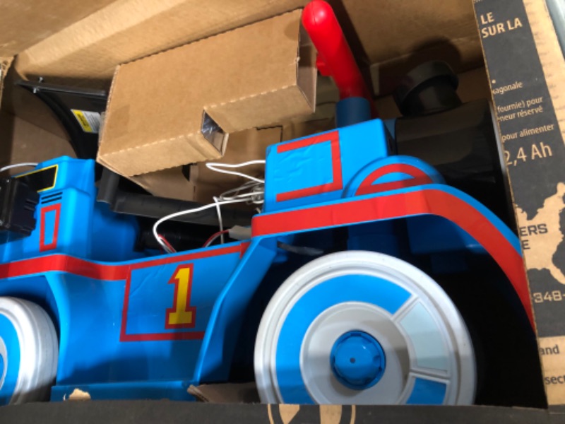 Photo 3 of ***USED - MISSING PARTS - SEE COMMENTS***
Power Wheels Thomas & Friends battery-powered ride-on train with track for indoor play, toddler toys, for ages 1-3 years PW Thomas on track ride on