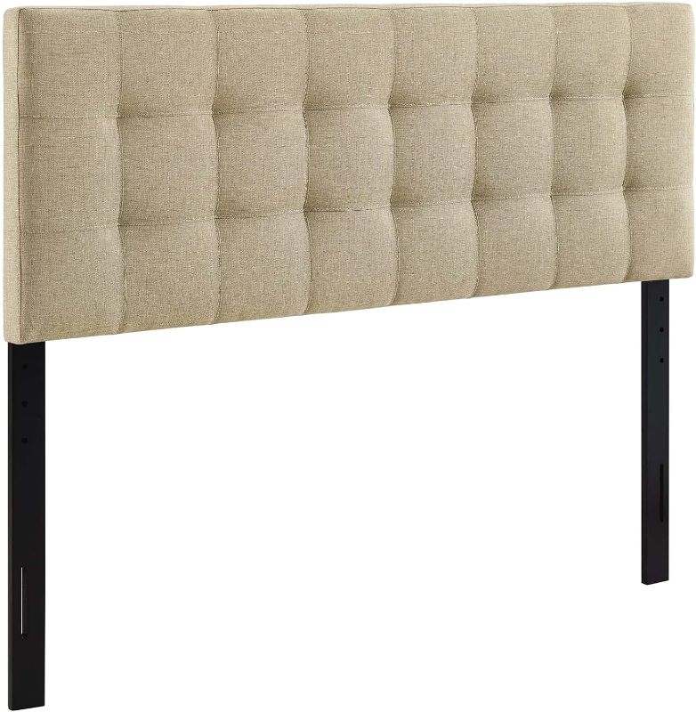 Photo 1 of (SIMILAR TO STOCK PHOTO)
HEADBOARD QUEEN SIZE 
Tufted Linen Fabric Upholstered Queen Headboard in Beige