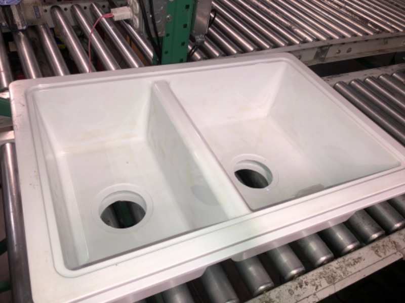 Photo 3 of (set of 2) Double Kitchen Galley Sink - 25" x 17" x 6.6" - White — Durable, Space-Saving Sink for RVs and Manufactured Homes - Scratch-Resistant ABS Acrylic - Lightweight and Easy to Install