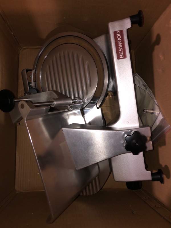 Photo 4 of (READ FULL POST) BESWOOD 10" Premium Chromium-plated Steel Blade Electric Deli Meat Cheese Food Slicer Commercial and for Home use 240W BESWOOD250