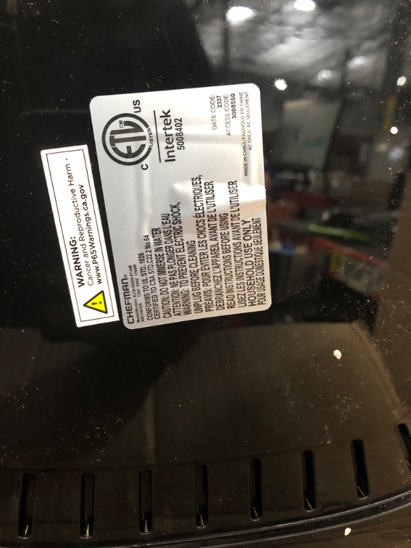 Photo 2 of (MINOR DAMAGE SEE NOTES) (NO RETURNS)
Chefman TurboFry® Touch Air Fryer, XL 8-Qt Family Size, One-Touch Digital Control Presets, French Fries, Chicken, Meat, Fish, Nonstick Dishwasher-Safe Parts, Automatic Shutoff, Stainless Steel 8 QT Air Fryer