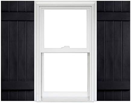 Photo 1 of (READ FULL POST) Polaris Homeside 4 Board and Batten Joined Vinyl Shutters (1 Pair) 14-1/2in. x 39in. - 050 Black (STYLE VARYS - SEE PHOTOS) 
