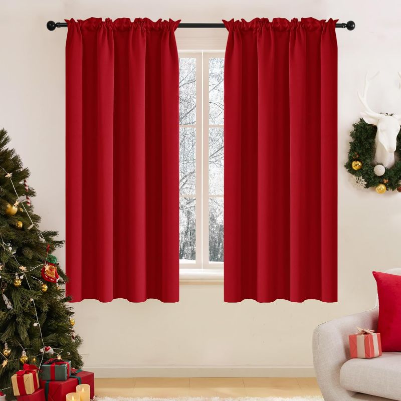 Photo 1 of (READ FULL POST) Deconovo Red Curtains for Living Room - Red Blackout Curtains Drapes 44IN X 38IN