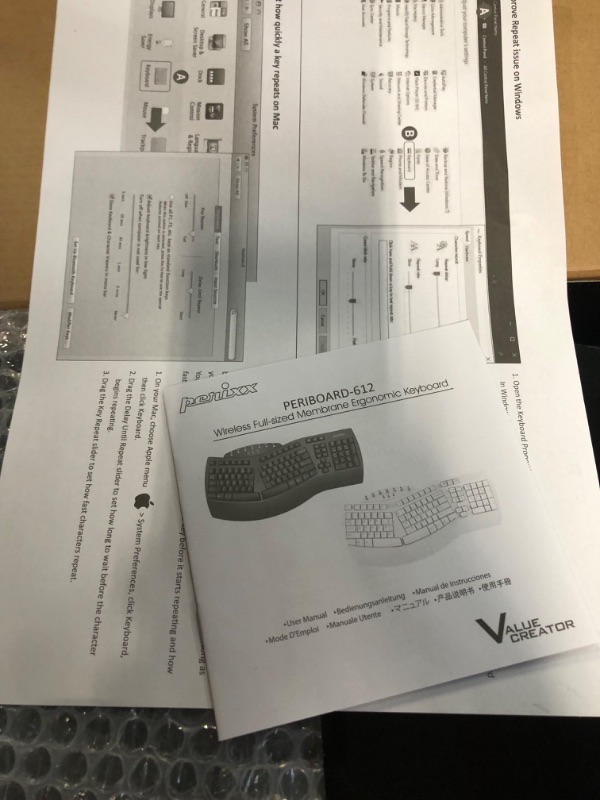 Photo 4 of Perixx Periboard-612 Wireless Ergonomic Split Keyboard with Dual Mode 2.4G and Bluetooth Feature, Compatible with Windows 10 and Mac OS X 