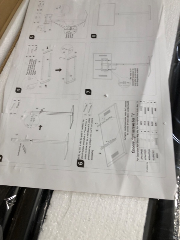 Photo 4 of Universal Floor TV Stand with Mount 80 Degree Swivel Height Adjustable and Space Saving Design for Most 27 to 65 inch LCD, LED OLED TVs, 