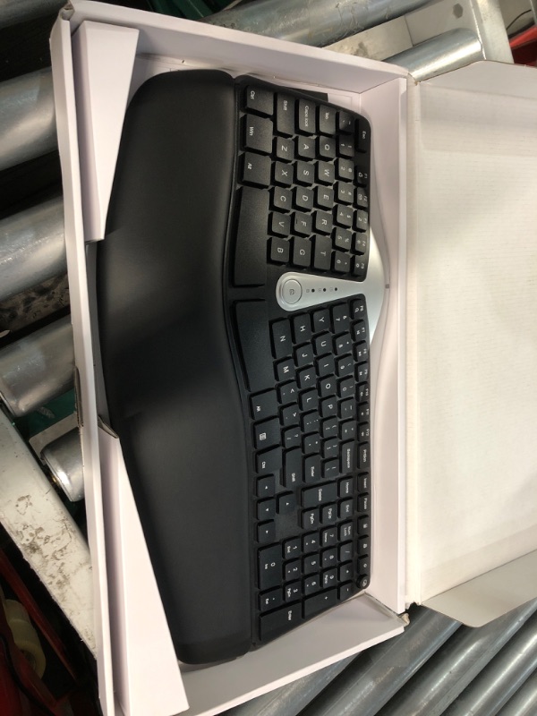 Photo 2 of Nulea Wireless Ergonomic Keyboard, 2.4G Split Keyboard with Cushioned Wrist and Palm Support, Arched Keyboard Design for Natural Typing, Compatible with Windows/Mac