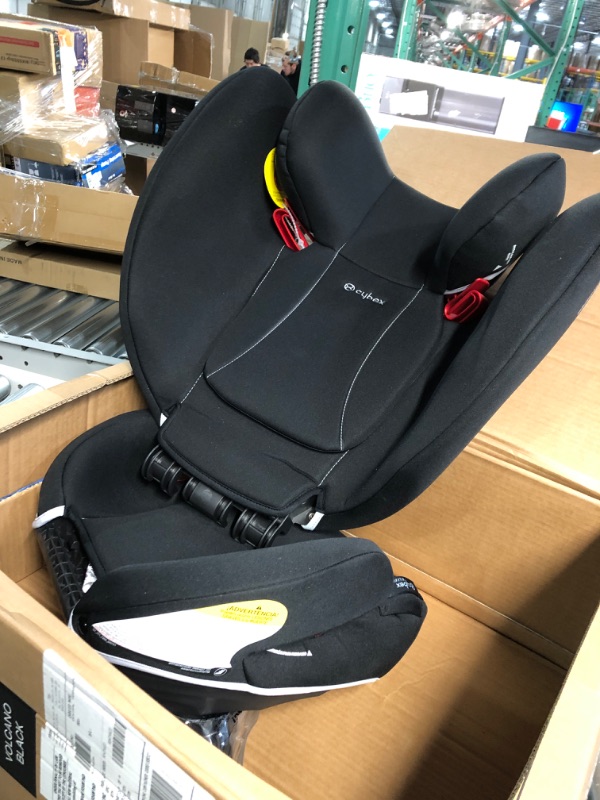 Photo 3 of CYBEX Solution B-Fix High Back Booster Seat, Lightweight Booster Seat, Secure Latch Installation, Linear Side Impact Protection, 12-Position Adjustable Headrest, for Kids 40-120 Lbs, Volcano Black Solution B-fix Volcano Black