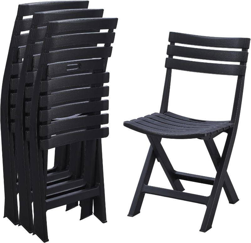 Photo 1 of KAIHAOWIN 4-Pack Plastic Folding Chairs for Indoor and Outdoor Use Foldable Chairs for P